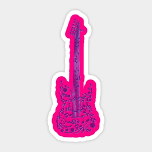 Musical Notes Guitar Sticker